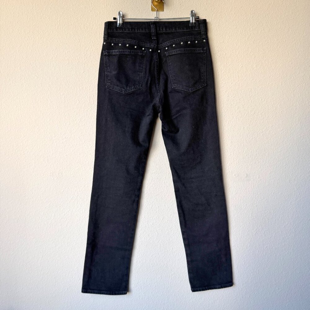 GAP 90s Straight High Rise Black Studded Jeans Size 26 - Picture 3 of 6